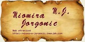 Miomira Jorgonić vizit kartica